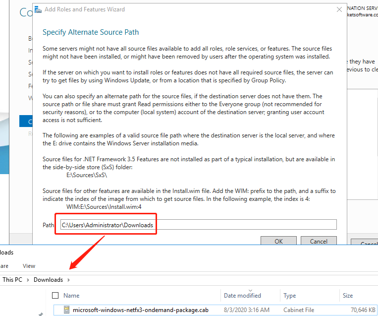 microsoft-windows-netfx3-ondemand-package.cab file path